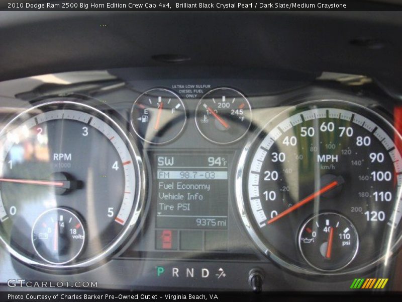 Brilliant Black Crystal Pearl / Dark Slate/Medium Graystone 2010 Dodge Ram 2500 Big Horn Edition Crew Cab 4x4