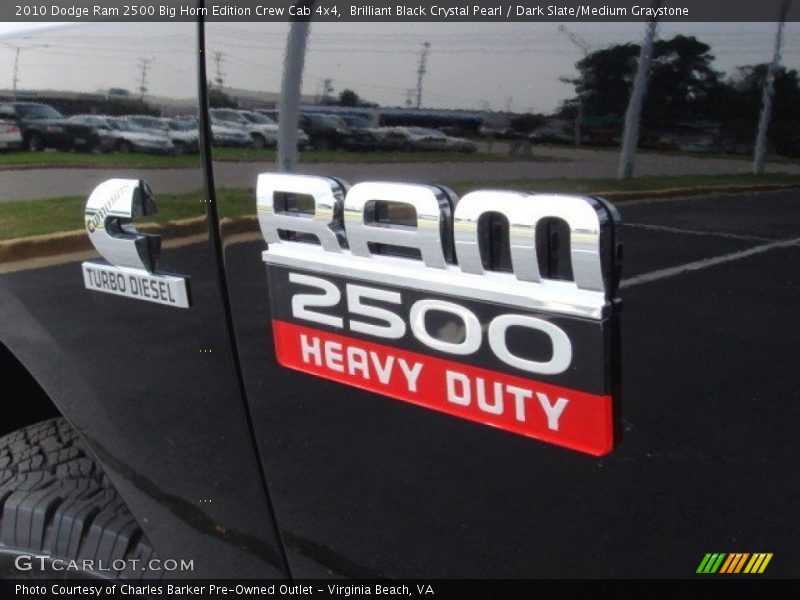 Brilliant Black Crystal Pearl / Dark Slate/Medium Graystone 2010 Dodge Ram 2500 Big Horn Edition Crew Cab 4x4