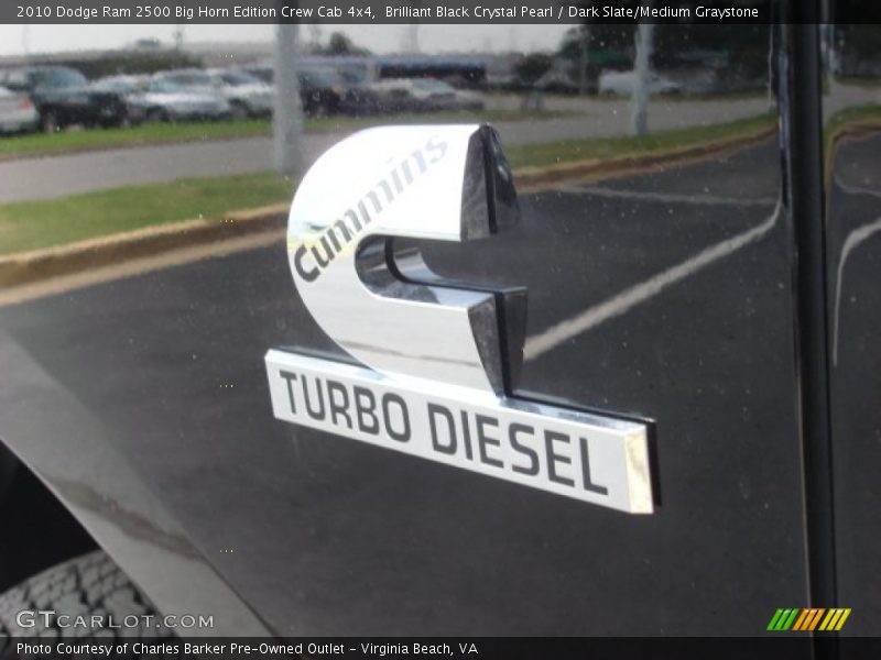 Brilliant Black Crystal Pearl / Dark Slate/Medium Graystone 2010 Dodge Ram 2500 Big Horn Edition Crew Cab 4x4