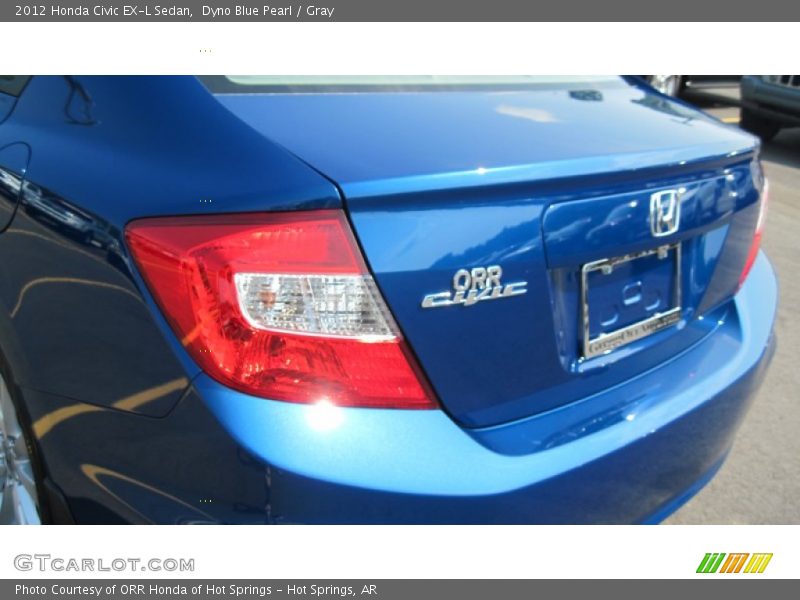 Dyno Blue Pearl / Gray 2012 Honda Civic EX-L Sedan