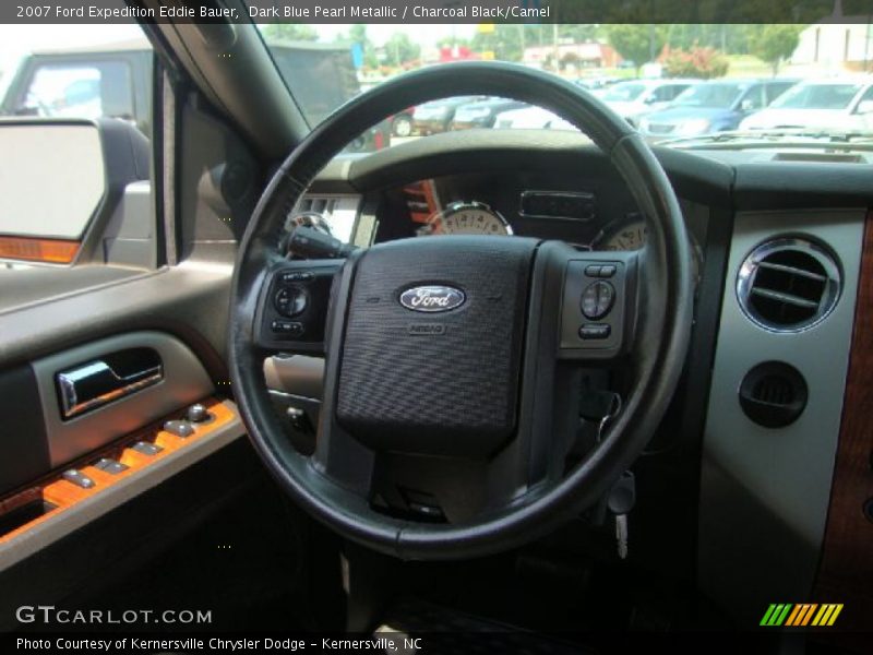 Dark Blue Pearl Metallic / Charcoal Black/Camel 2007 Ford Expedition Eddie Bauer