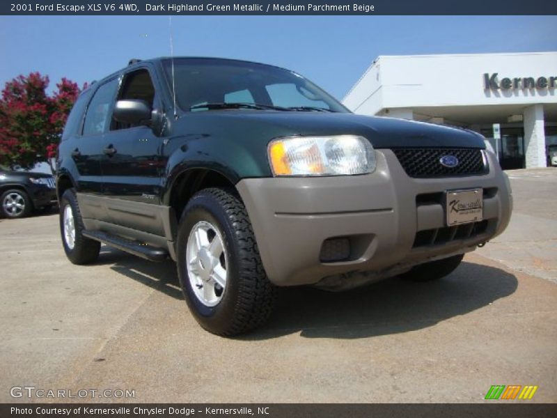 Dark Highland Green Metallic / Medium Parchment Beige 2001 Ford Escape XLS V6 4WD