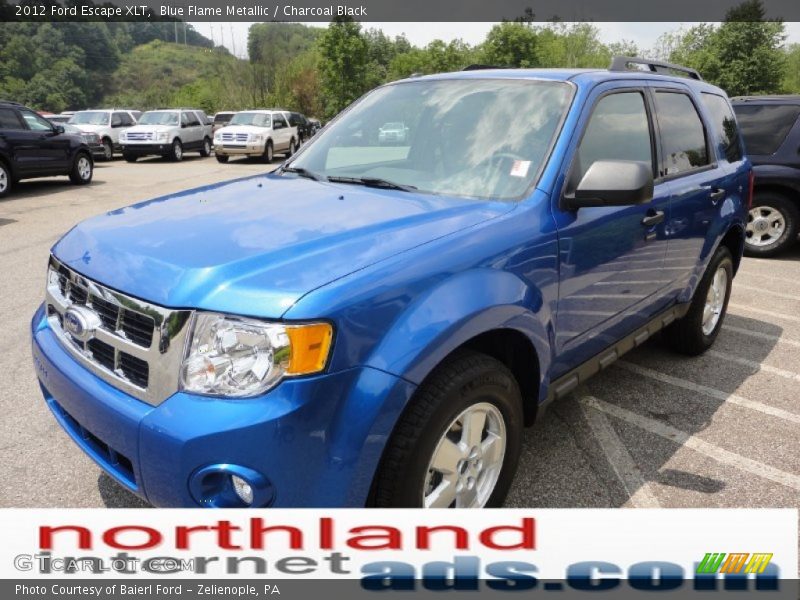 Blue Flame Metallic / Charcoal Black 2012 Ford Escape XLT