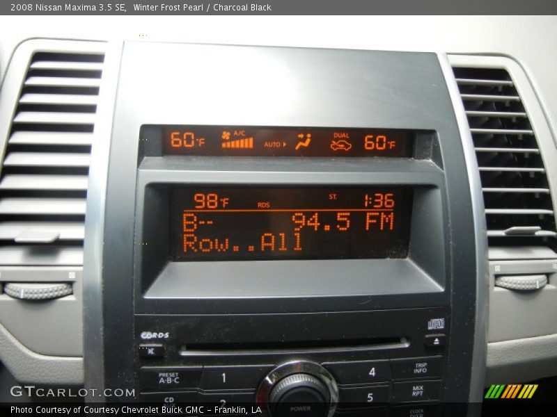 Winter Frost Pearl / Charcoal Black 2008 Nissan Maxima 3.5 SE