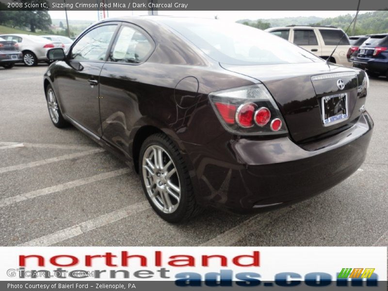 Sizzling Crimson Red Mica / Dark Charcoal Gray 2008 Scion tC