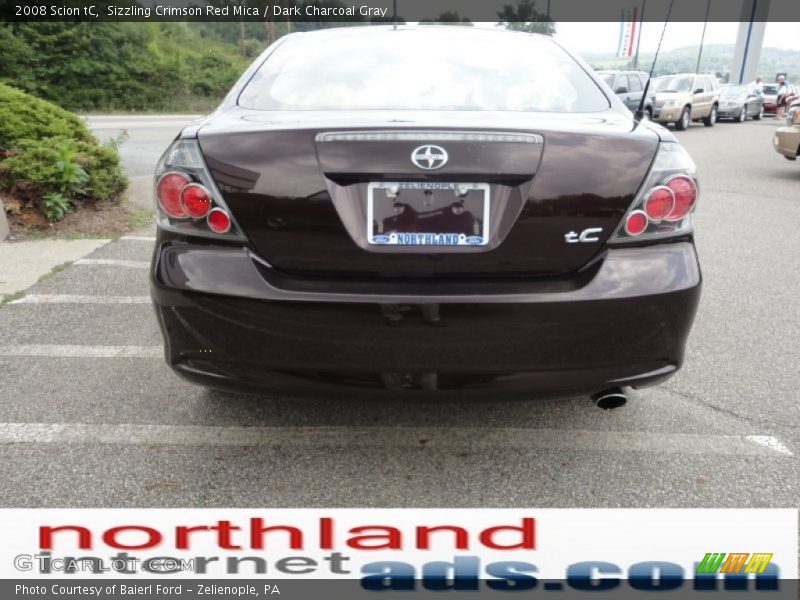 Sizzling Crimson Red Mica / Dark Charcoal Gray 2008 Scion tC