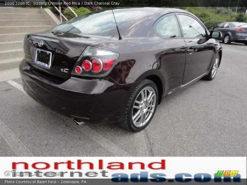 Sizzling Crimson Red Mica / Dark Charcoal Gray 2008 Scion tC