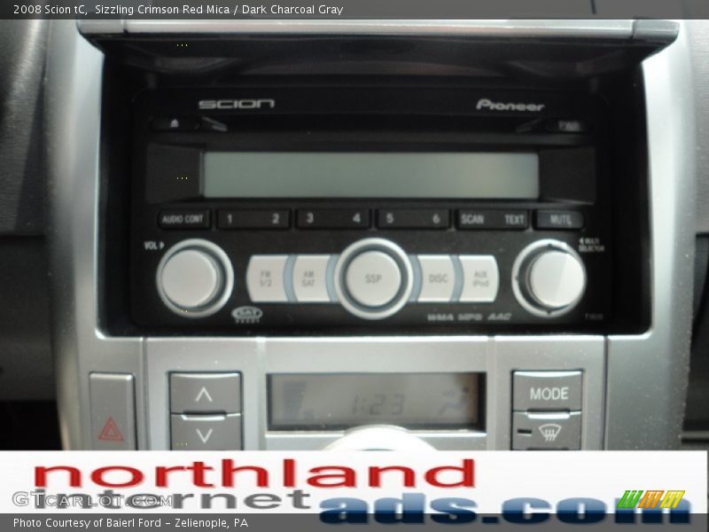 Sizzling Crimson Red Mica / Dark Charcoal Gray 2008 Scion tC
