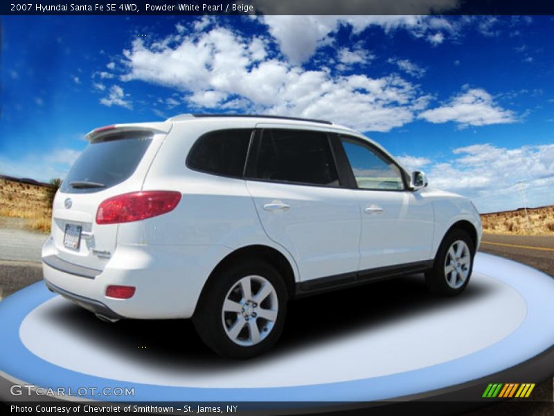 Powder White Pearl / Beige 2007 Hyundai Santa Fe SE 4WD