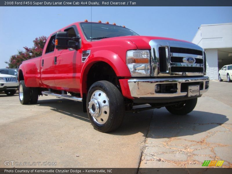 Red Clearcoat / Tan 2008 Ford F450 Super Duty Lariat Crew Cab 4x4 Dually