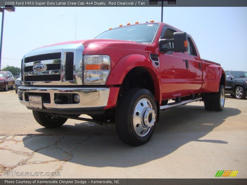 Red Clearcoat / Tan 2008 Ford F450 Super Duty Lariat Crew Cab 4x4 Dually