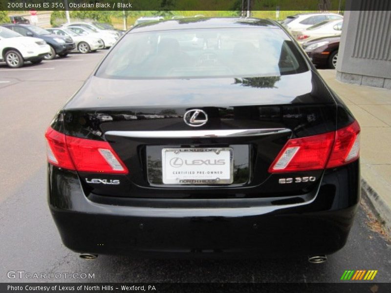 Obsidian Black / Black 2008 Lexus ES 350