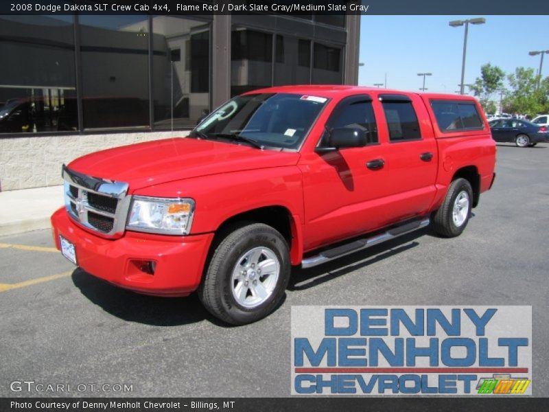 Flame Red / Dark Slate Gray/Medium Slate Gray 2008 Dodge Dakota SLT Crew Cab 4x4