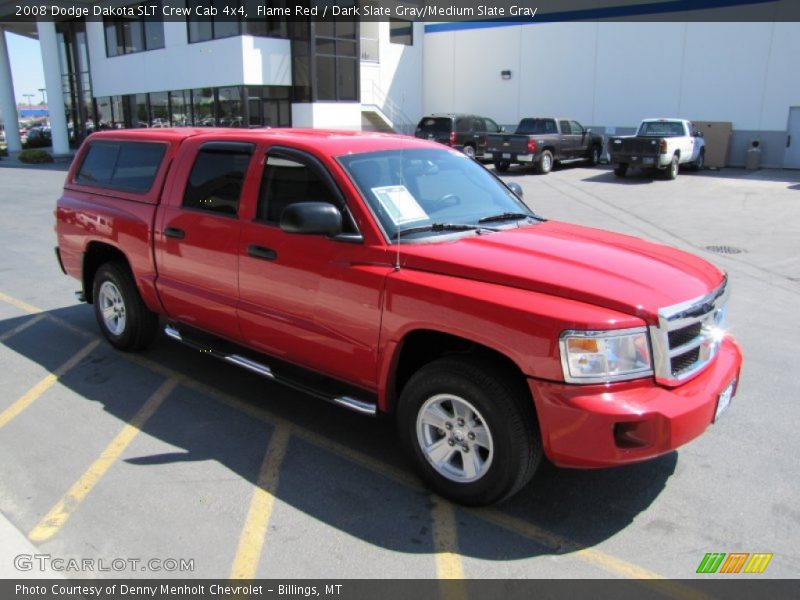 Flame Red / Dark Slate Gray/Medium Slate Gray 2008 Dodge Dakota SLT Crew Cab 4x4
