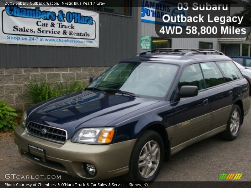 Mystic Blue Pearl / Gray 2003 Subaru Outback Wagon