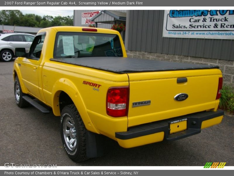 Screaming Yellow / Medium Dark Flint 2007 Ford Ranger Sport Regular Cab 4x4