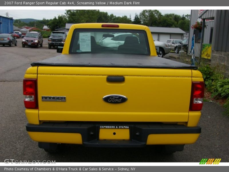 Screaming Yellow / Medium Dark Flint 2007 Ford Ranger Sport Regular Cab 4x4