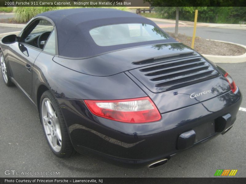 Midnight Blue Metallic / Sea Blue 2008 Porsche 911 Carrera Cabriolet