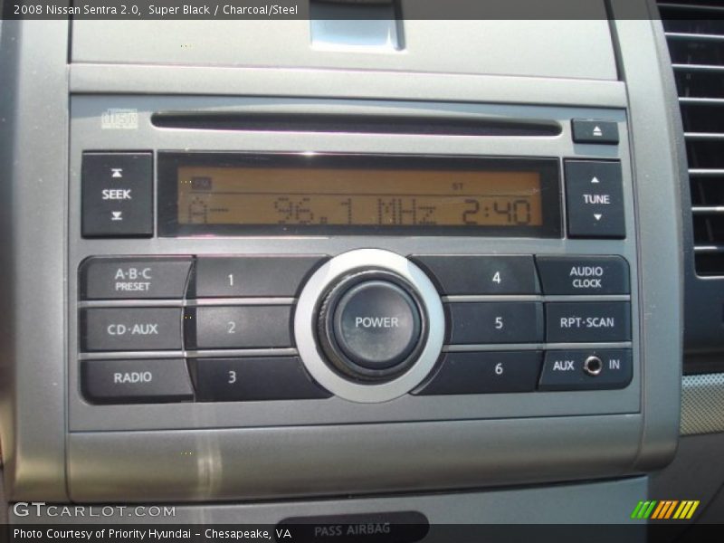 Super Black / Charcoal/Steel 2008 Nissan Sentra 2.0