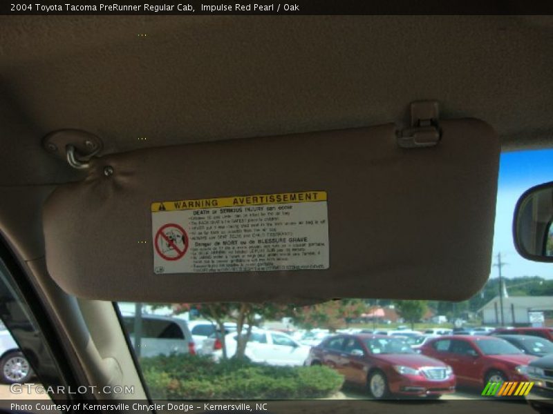 Impulse Red Pearl / Oak 2004 Toyota Tacoma PreRunner Regular Cab