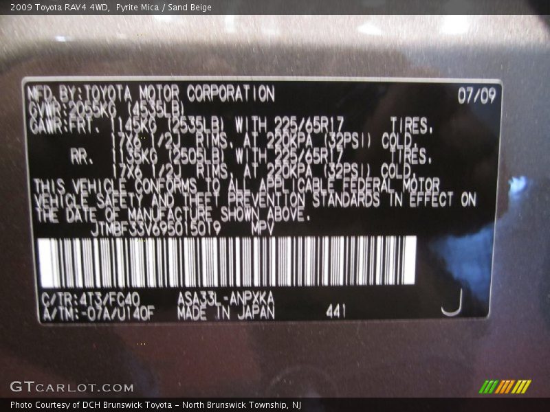 Pyrite Mica / Sand Beige 2009 Toyota RAV4 4WD