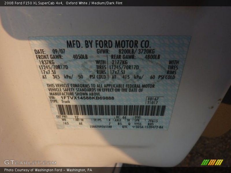 Oxford White / Medium/Dark Flint 2008 Ford F150 XL SuperCab 4x4