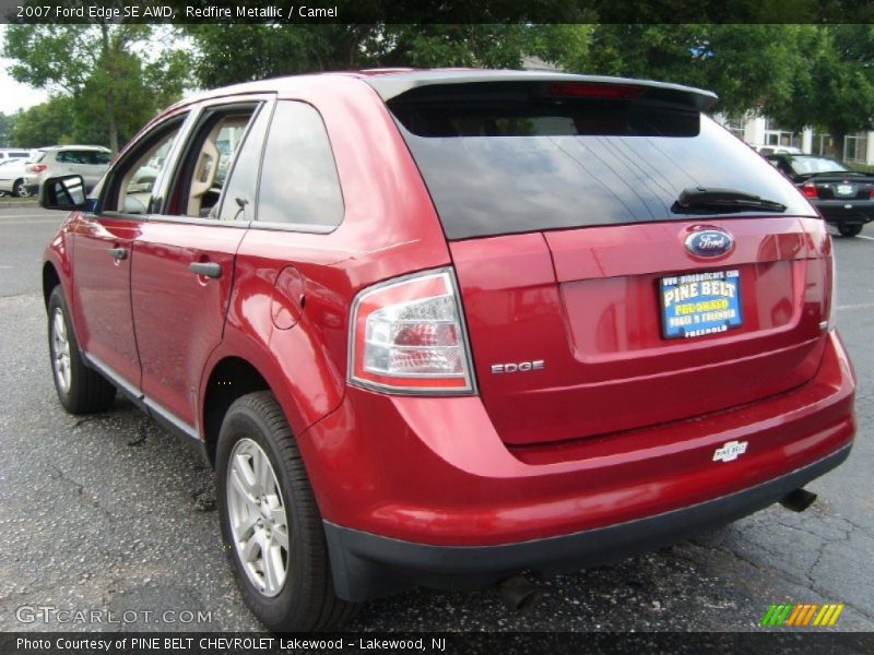 Redfire Metallic / Camel 2007 Ford Edge SE AWD