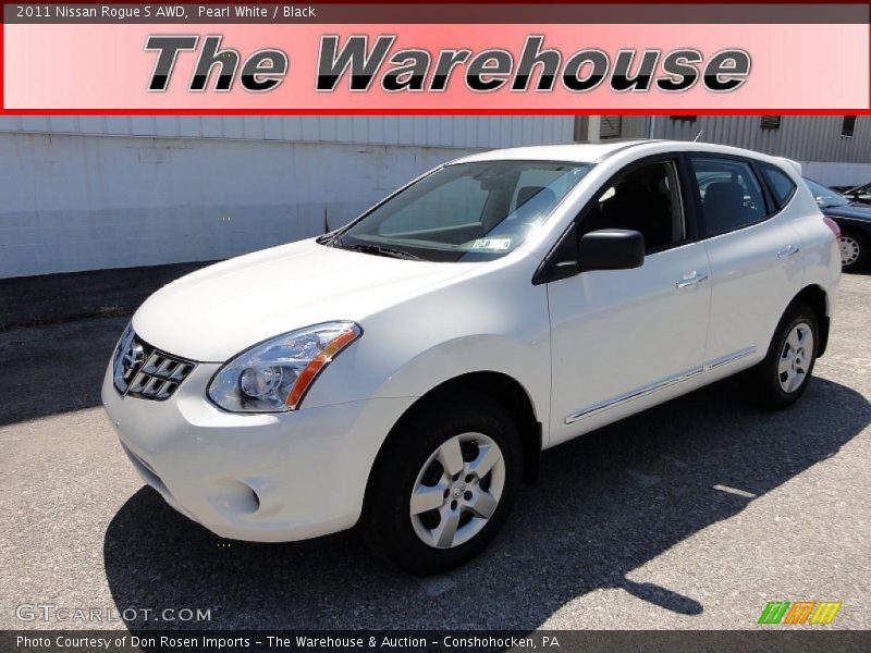 Pearl White / Black 2011 Nissan Rogue S AWD