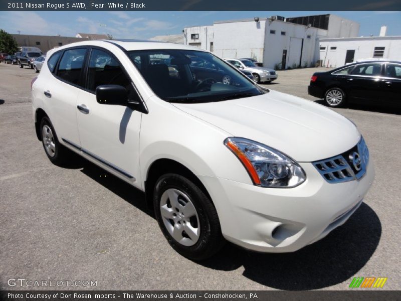 Pearl White / Black 2011 Nissan Rogue S AWD