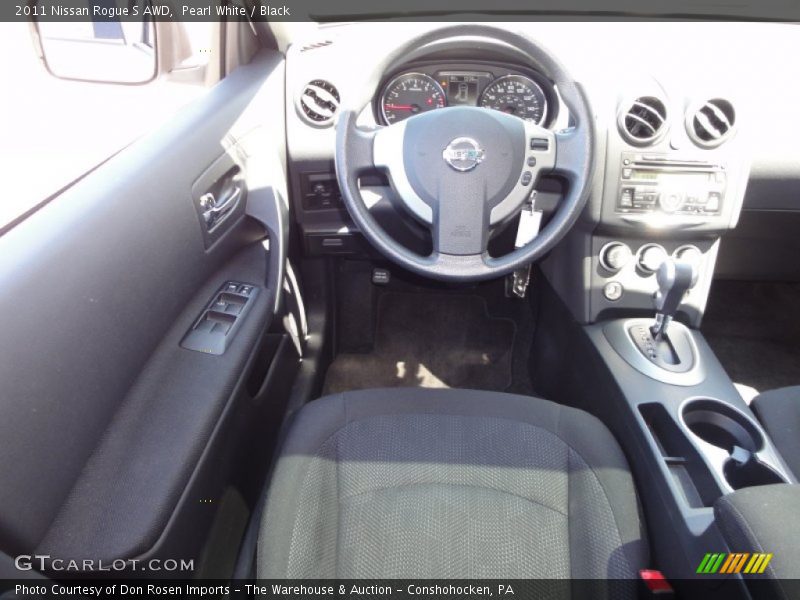 Pearl White / Black 2011 Nissan Rogue S AWD