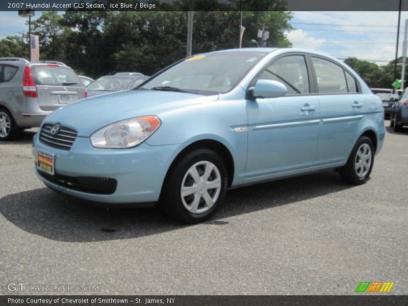 Ice Blue / Beige 2007 Hyundai Accent GLS Sedan