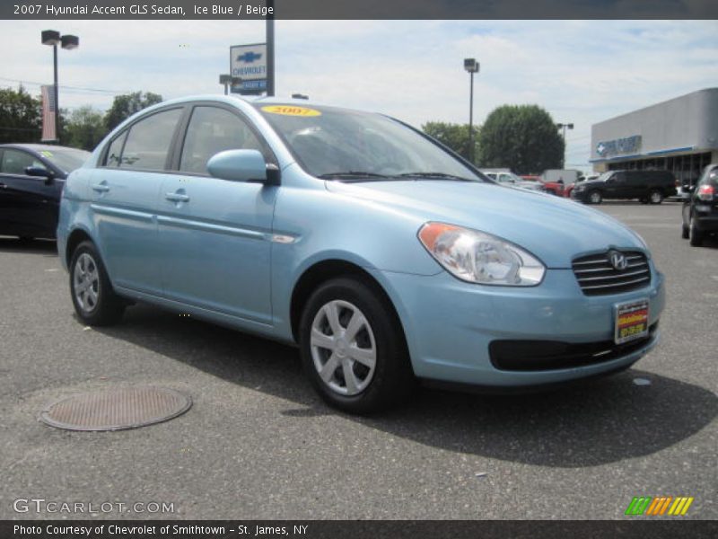 Ice Blue / Beige 2007 Hyundai Accent GLS Sedan