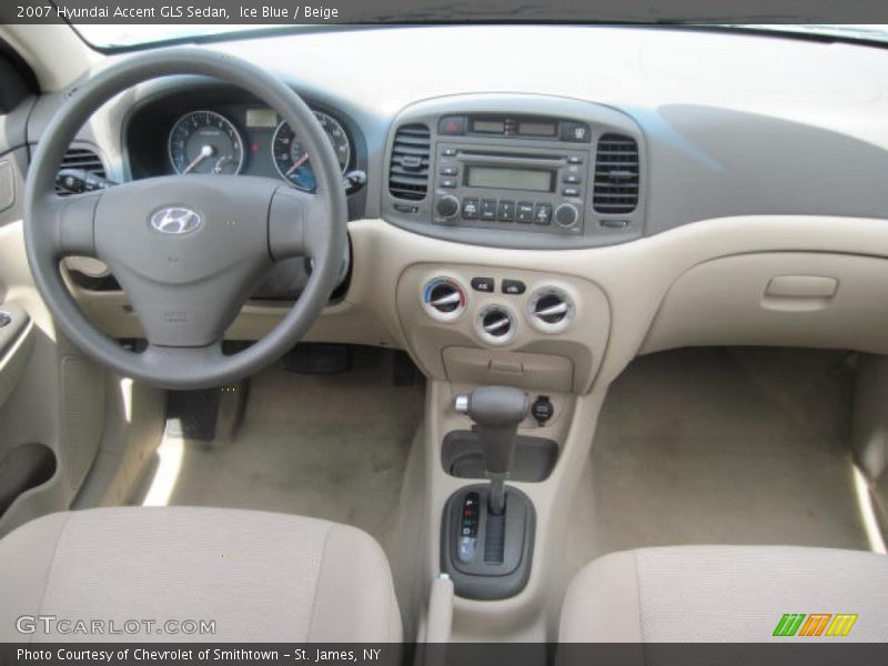 Ice Blue / Beige 2007 Hyundai Accent GLS Sedan