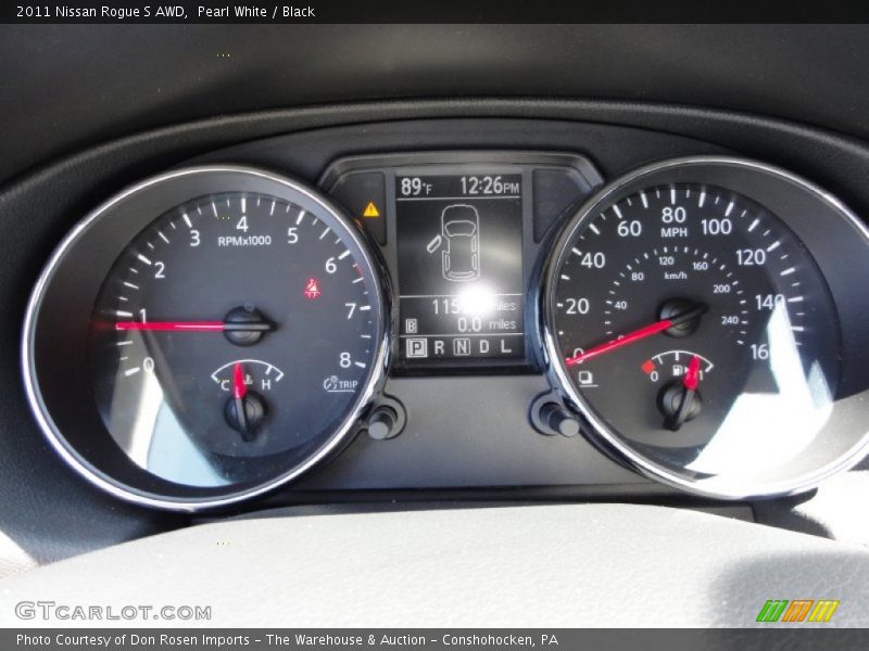Pearl White / Black 2011 Nissan Rogue S AWD