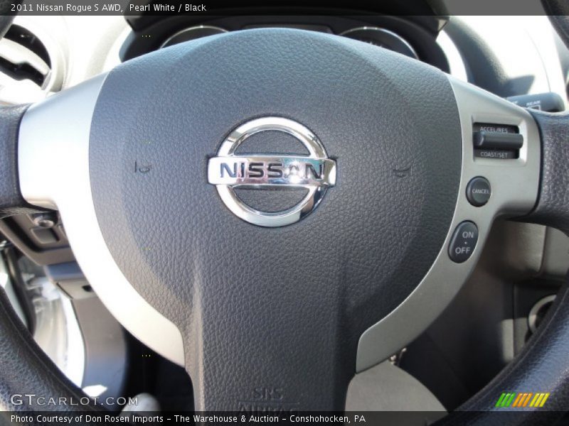 Pearl White / Black 2011 Nissan Rogue S AWD