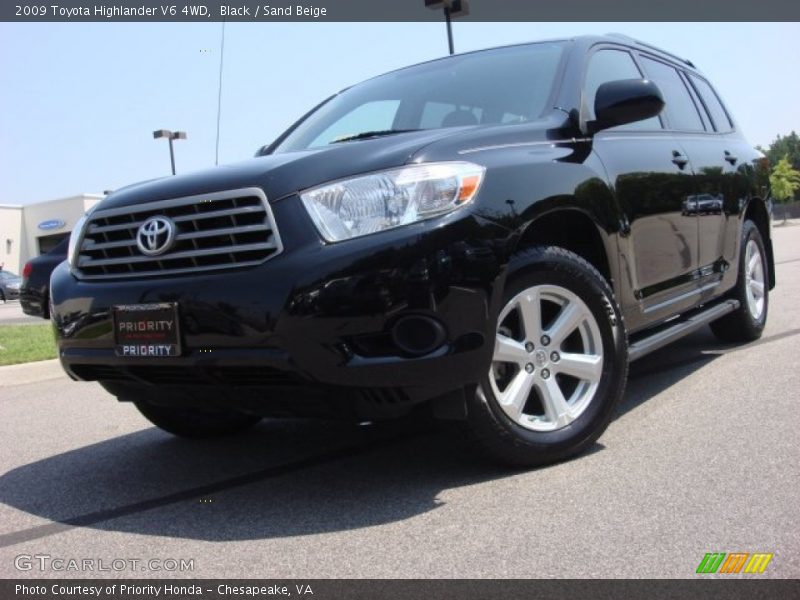 Black / Sand Beige 2009 Toyota Highlander V6 4WD