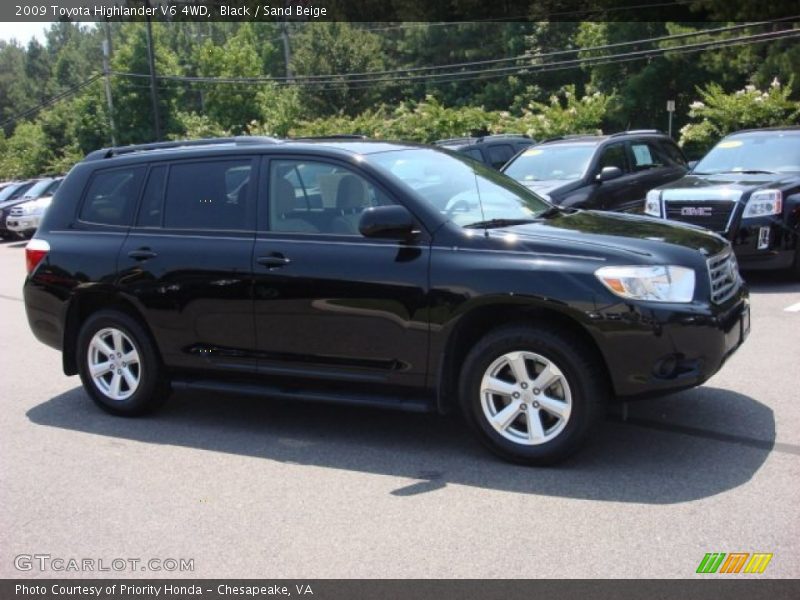 Black / Sand Beige 2009 Toyota Highlander V6 4WD