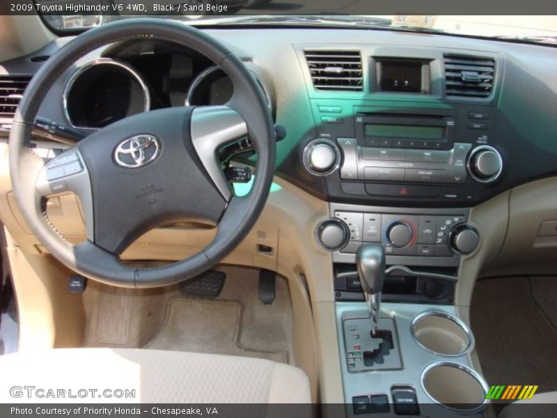 Black / Sand Beige 2009 Toyota Highlander V6 4WD