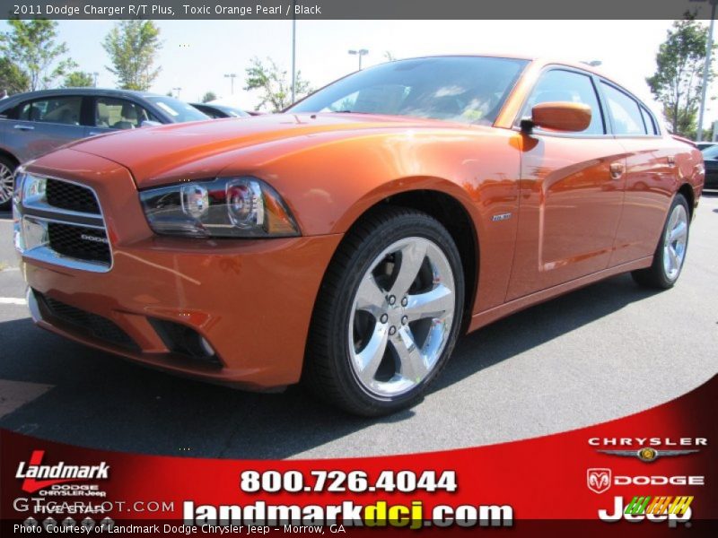Toxic Orange Pearl / Black 2011 Dodge Charger R/T Plus