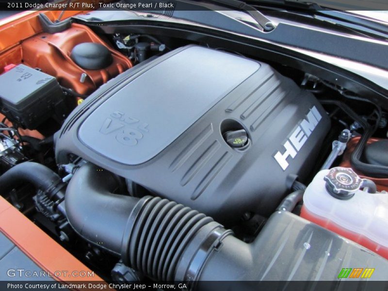 Toxic Orange Pearl / Black 2011 Dodge Charger R/T Plus