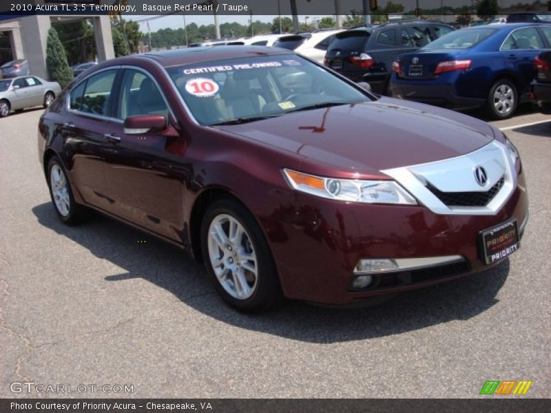Basque Red Pearl / Taupe 2010 Acura TL 3.5 Technology