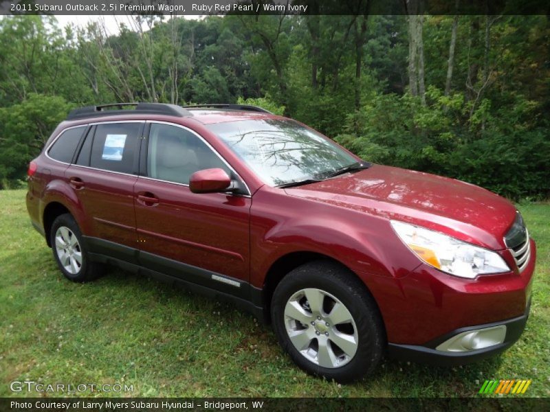 Ruby Red Pearl / Warm Ivory 2011 Subaru Outback 2.5i Premium Wagon