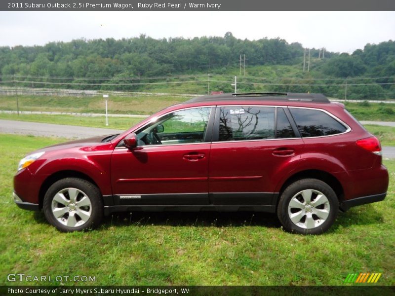 Ruby Red Pearl / Warm Ivory 2011 Subaru Outback 2.5i Premium Wagon