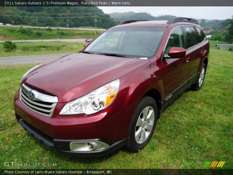 Ruby Red Pearl / Warm Ivory 2011 Subaru Outback 2.5i Premium Wagon