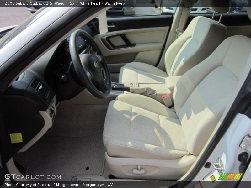 Satin White Pearl / Warm Ivory 2008 Subaru Outback 2.5i Wagon
