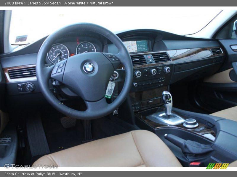 Alpine White / Natural Brown 2008 BMW 5 Series 535xi Sedan