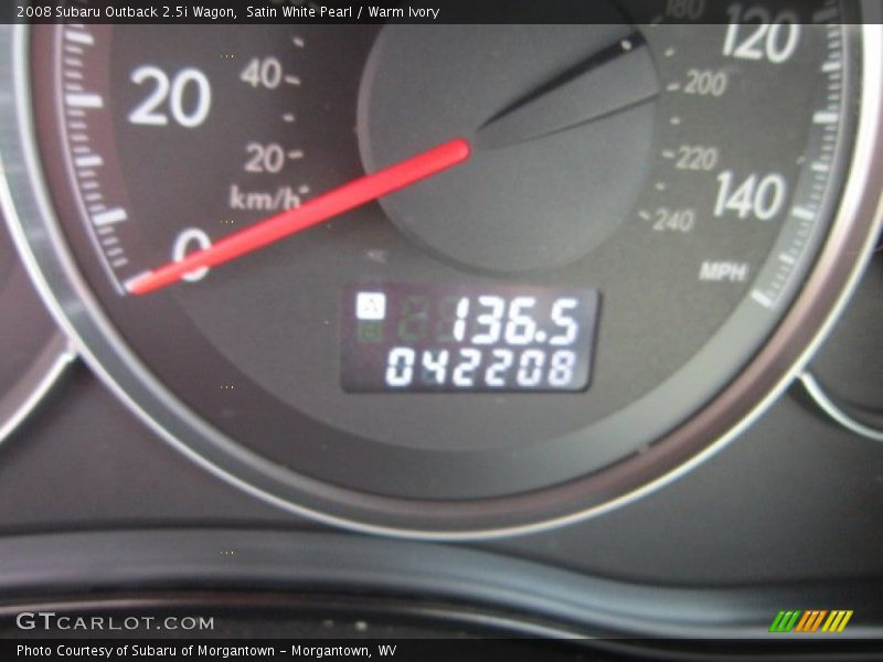 Satin White Pearl / Warm Ivory 2008 Subaru Outback 2.5i Wagon
