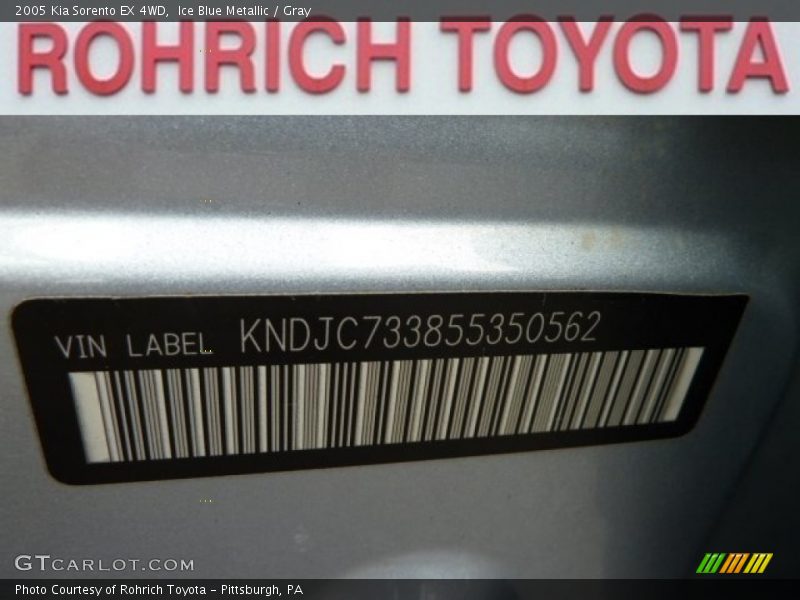 Ice Blue Metallic / Gray 2005 Kia Sorento EX 4WD