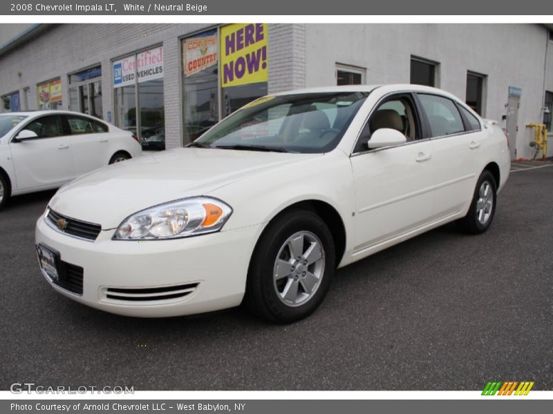White / Neutral Beige 2008 Chevrolet Impala LT