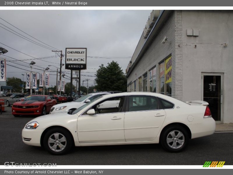 White / Neutral Beige 2008 Chevrolet Impala LT